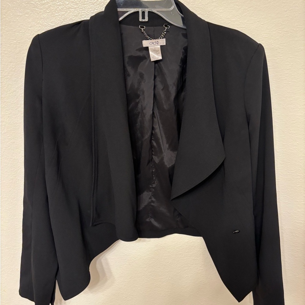 Cache Women's minimalist business tailored Black Blazer Jacket
